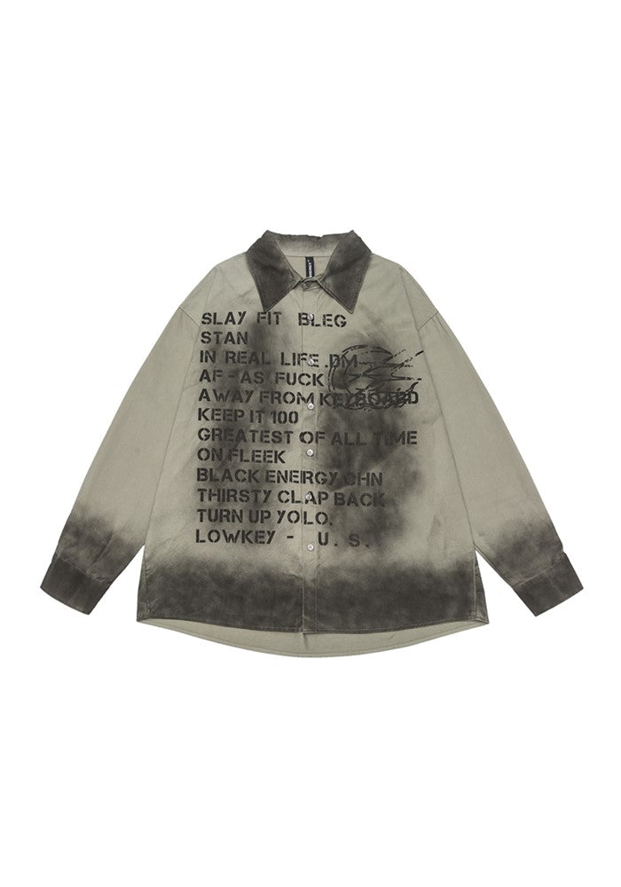 【CEDY】Dull vintage grunge style loose silhouette long sleeve shirt  CD0061