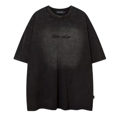 【NIHAOHAO】Fully washed, initial design vintage-style short-sleeved T-shirt  NH0230