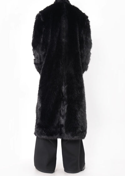 【LUCE GARMENT】Black Mode Gothic High-Length Fur Coat  LG0075