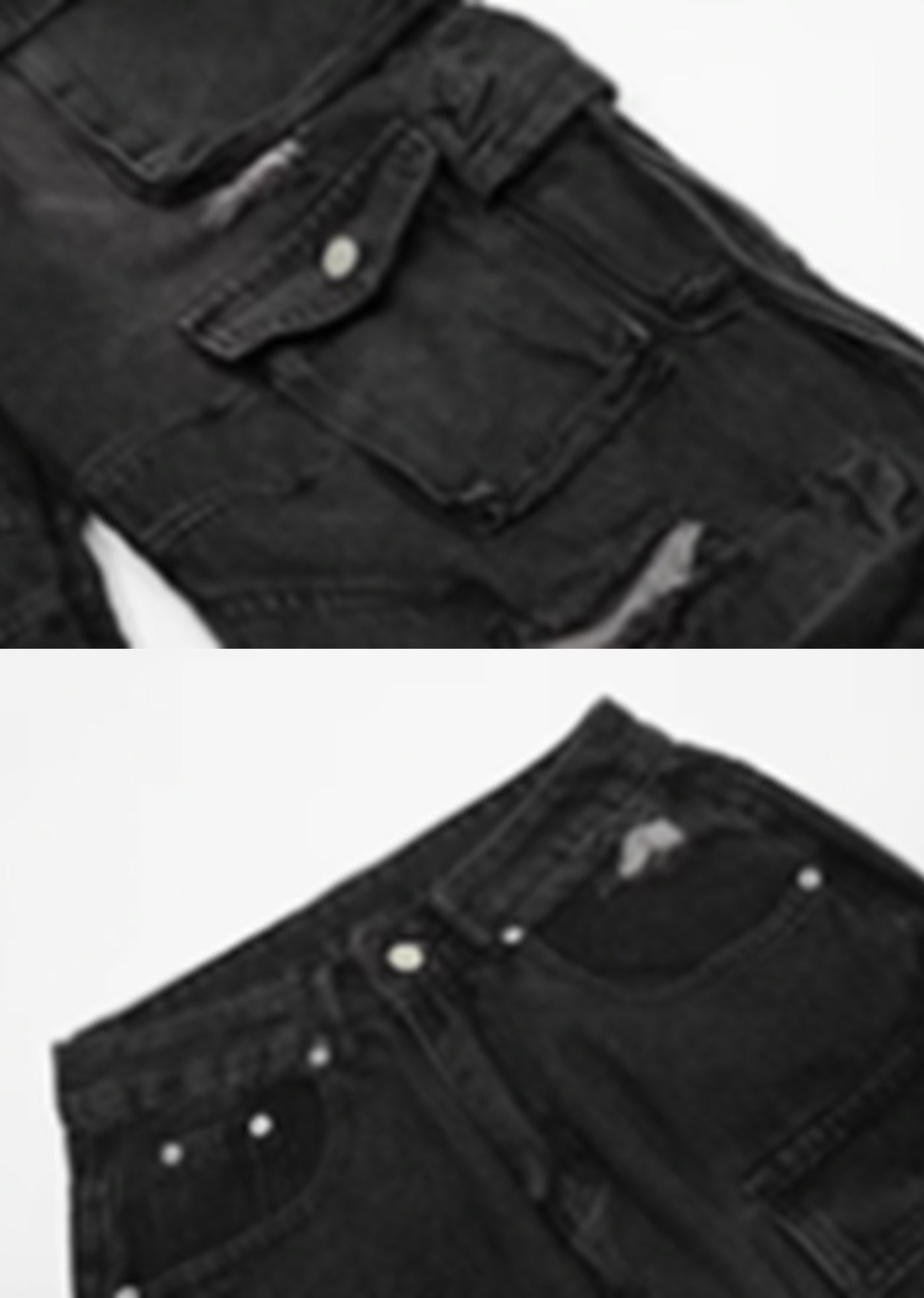 [76street] Countless pocket design dull vintage cargo rise denim pants ST0005