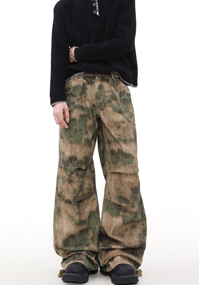 【MR nearly】Dark forest style camouflage design tuck-over pants  MR0140