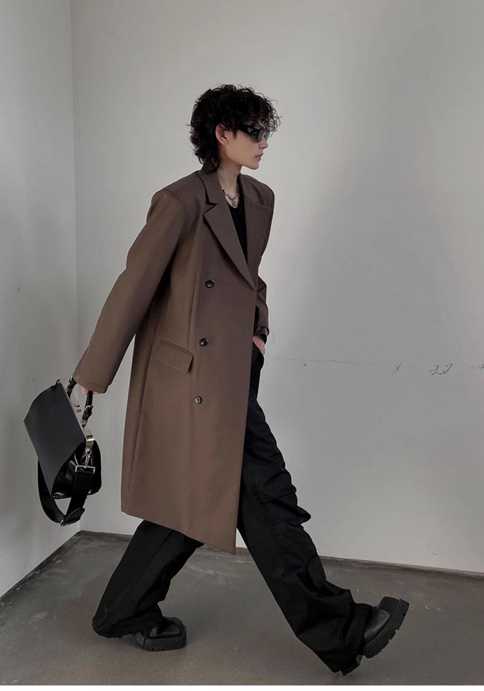 【SOULWORKER】Wide loose silhouette basic color natural coat  SW0041