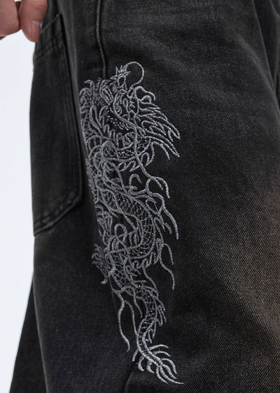 [Culture E] High wide silhouette design full distressed denim pants CE0119