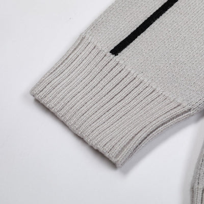 【NIHAOHAO】Full zip style number initial sporty knit sweater  NH0191