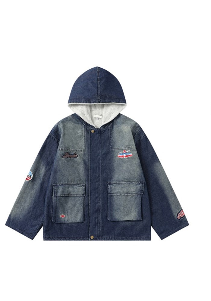 【H GANG X】Dull wash grunge denim style over jacket  HX0105