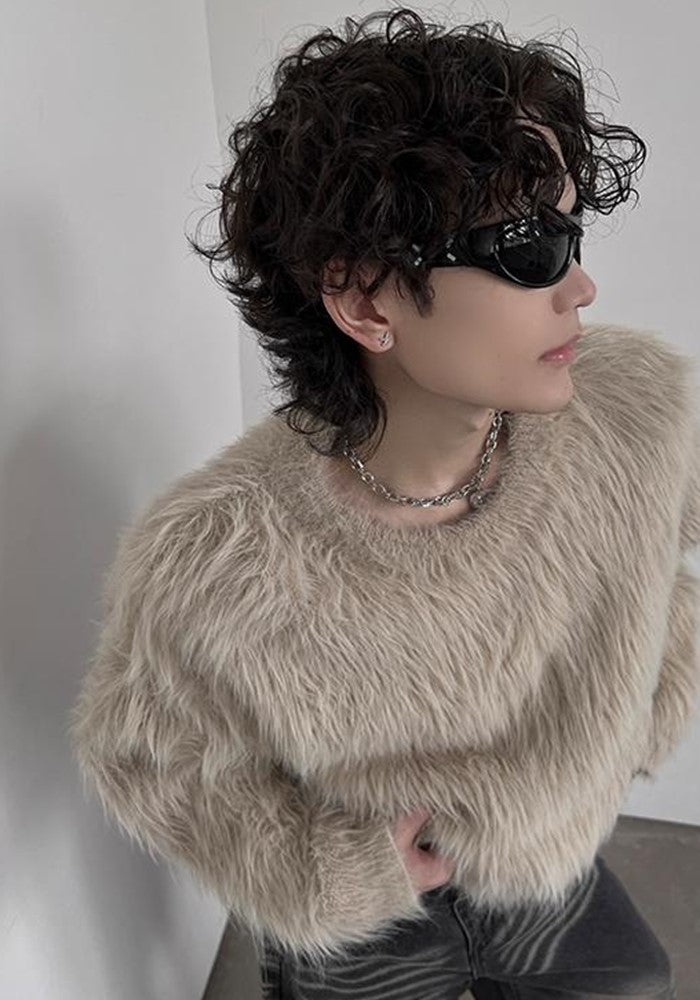 【SOULWORKER】Soft textured design mohair style over knit sweater  SW0036