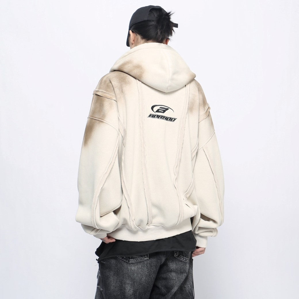 【Mz】Lovely design washed full zip hoodie  MZ0048