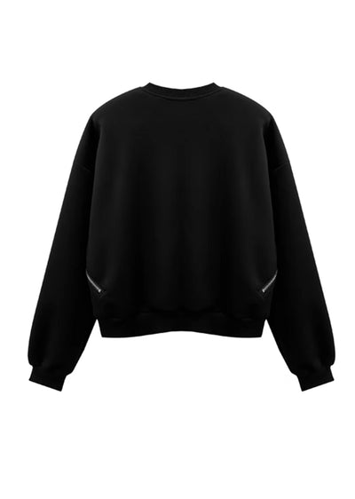 【MAXDSTR】Multi full zip black short sleeve design long sleeve T-shirt  MD0172