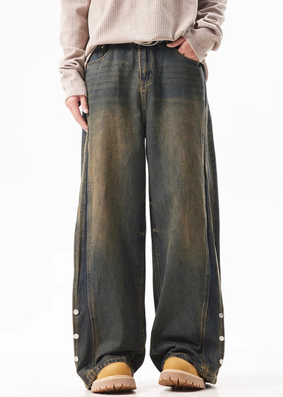 【ACRARDIC】Patch design change wide overwash denim pants  AI0013