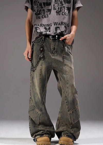【MAXDSTR】Dull vintage grey oversized denim pants  MD0163
