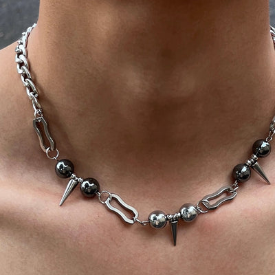 【CHEALIMPID】Gimmick multi-design silver color necklace  CL0015