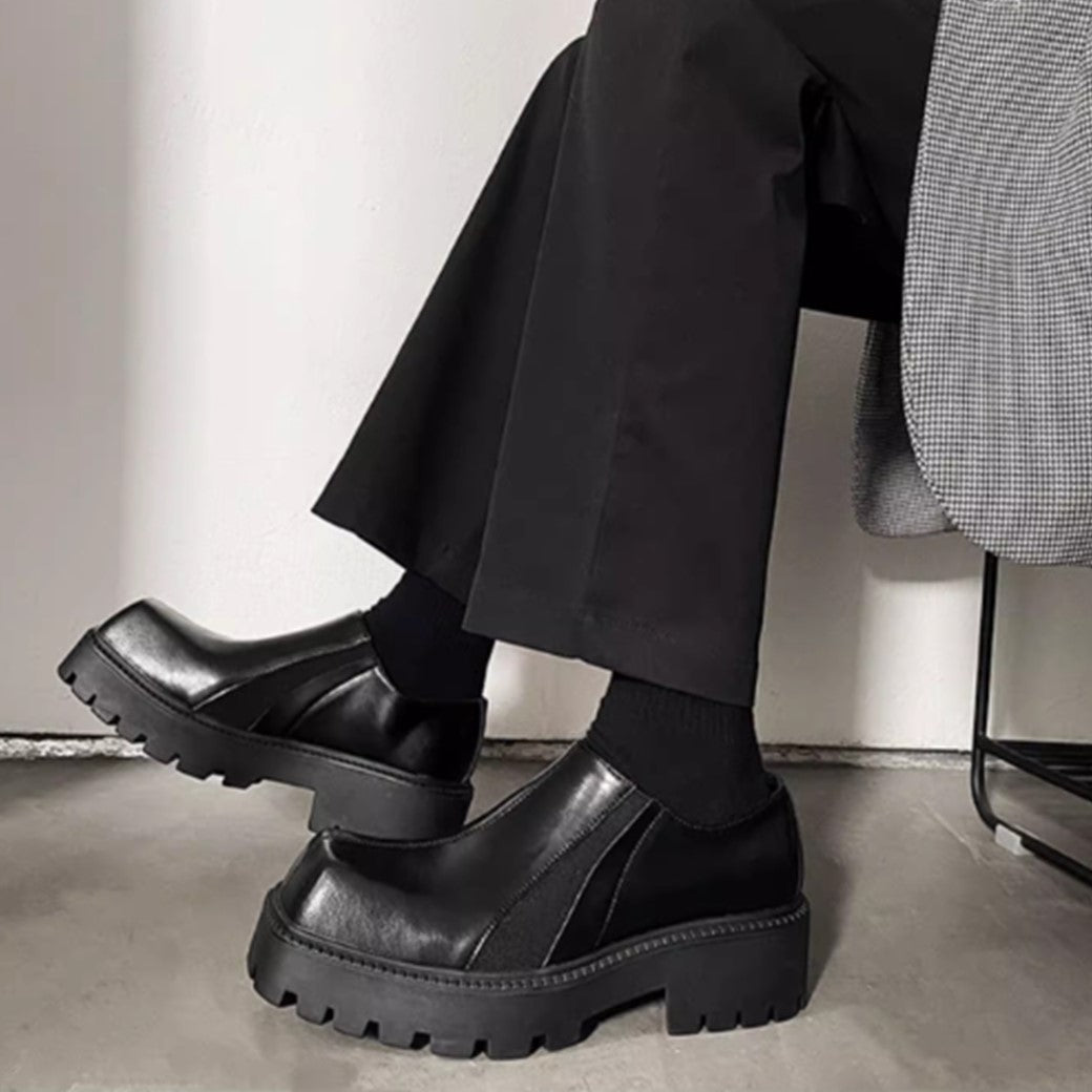 【7/1新作】Simple normalized design knotted leather sneaker boots  HL3047