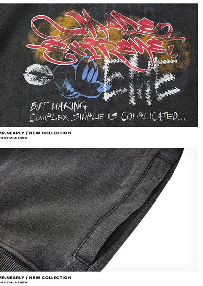 【MR nearly】Myriad Illustrations Active Design Full Zip Dull Hoodie  MR0133