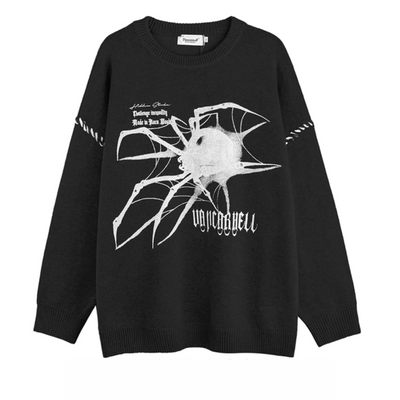 [NIHAOHAO] Dust spider design subculture street knit NH0059
