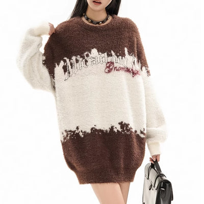 【NIHAOHAO】Double loose collar simple design over knit sweater  NH0164