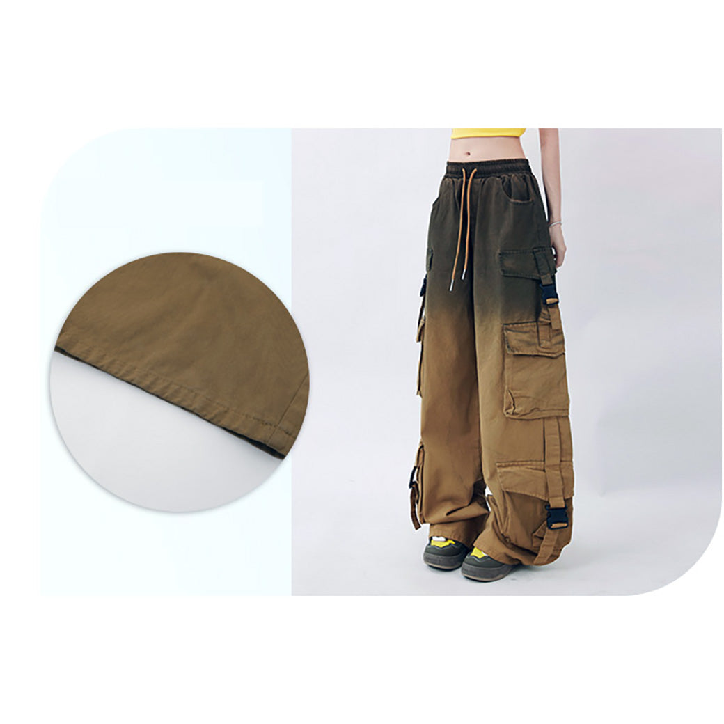 【Rayohopp】Gradient Washed Multi-Pocket Drawstring Pants  RH0025