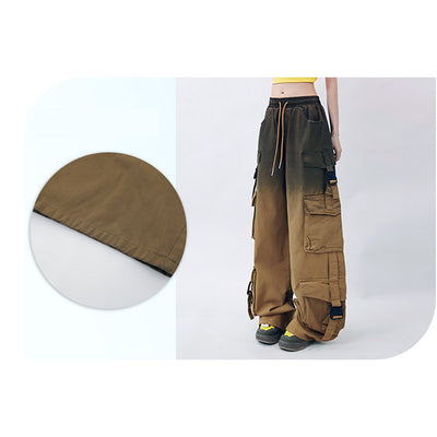 【Rayohopp】Gradient Washed Multi-Pocket Drawstring Pants  RH0025