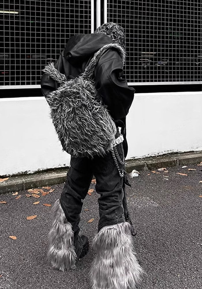 【DARKFOG】Faux fur design fur break wide flare denim pants  DF0036