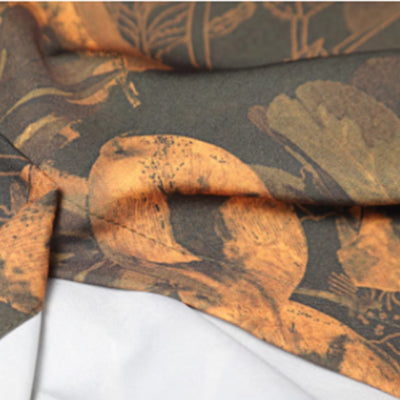 【ANNX】Dull leaf design stylish color long sleeve shirt  AN0014