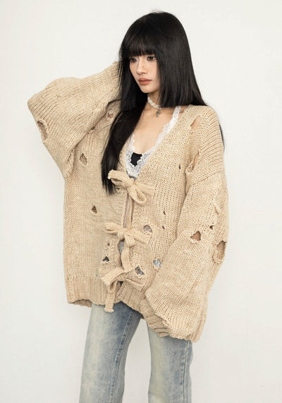 【ZERO STORE】Soft color wide over design knit fabric cardigan  ZS0063