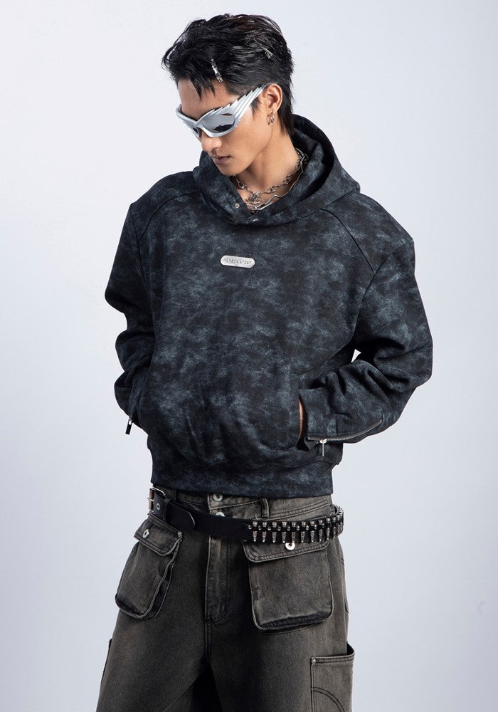 【PLAN1ONE】Camouflage dark color random base pullover hoodie  PL0040