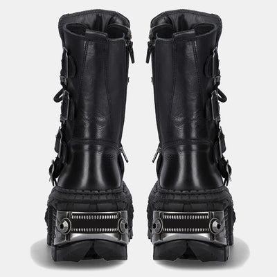 【9/9新作】Multi-belt gimmick design high-end black boots  HL3081