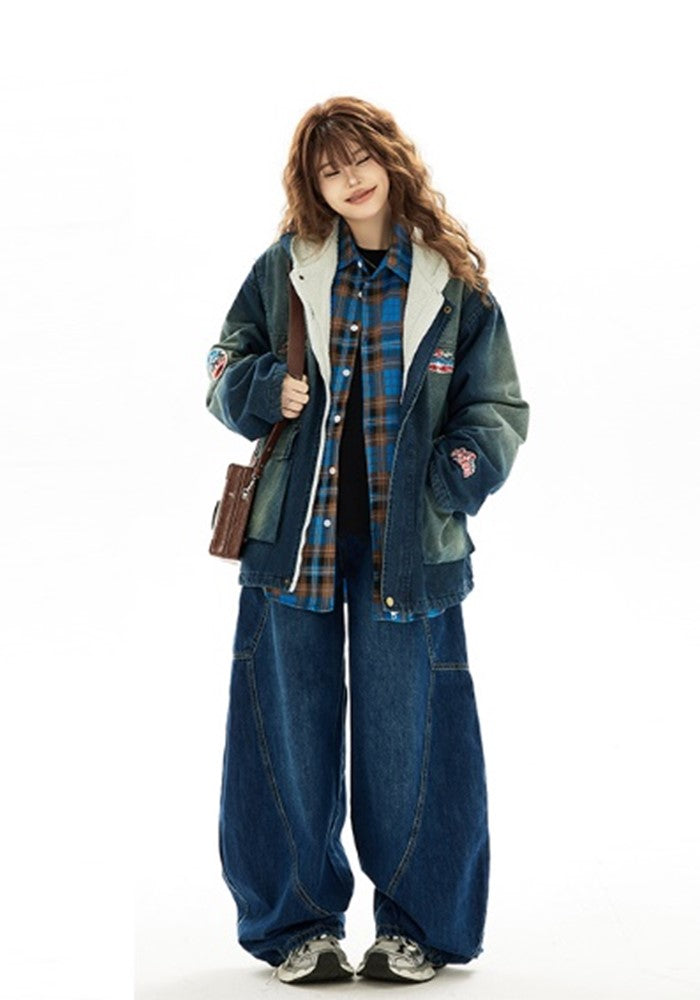 【H GANG X】Dull wash grunge denim style over jacket  HX0105