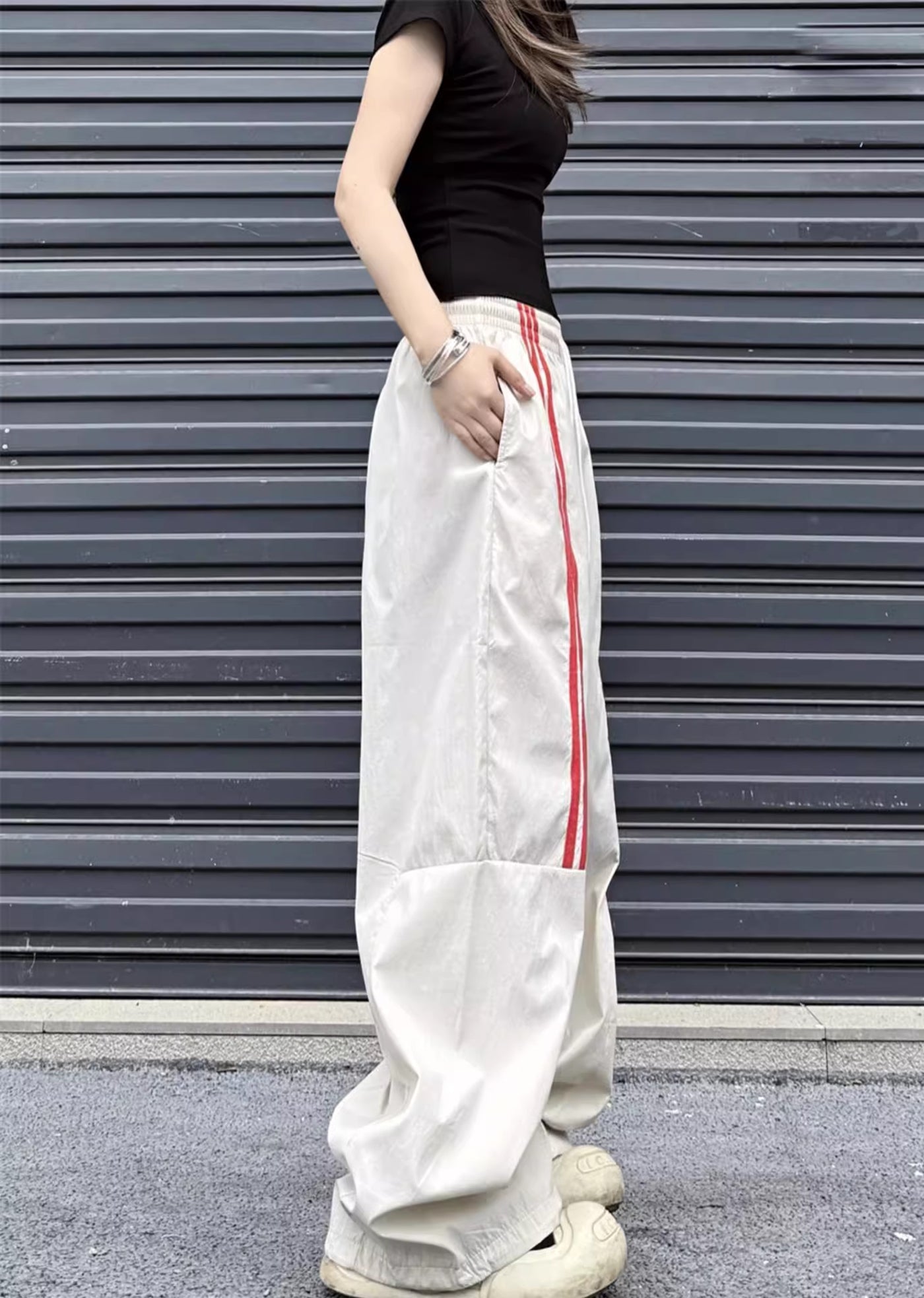 【W3】Front double line pocket design pants  WO0063