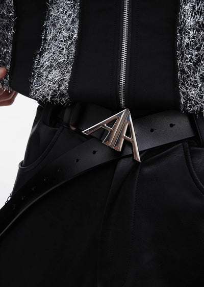 【Culture E】Triangle logo design silver color belt  CE0143