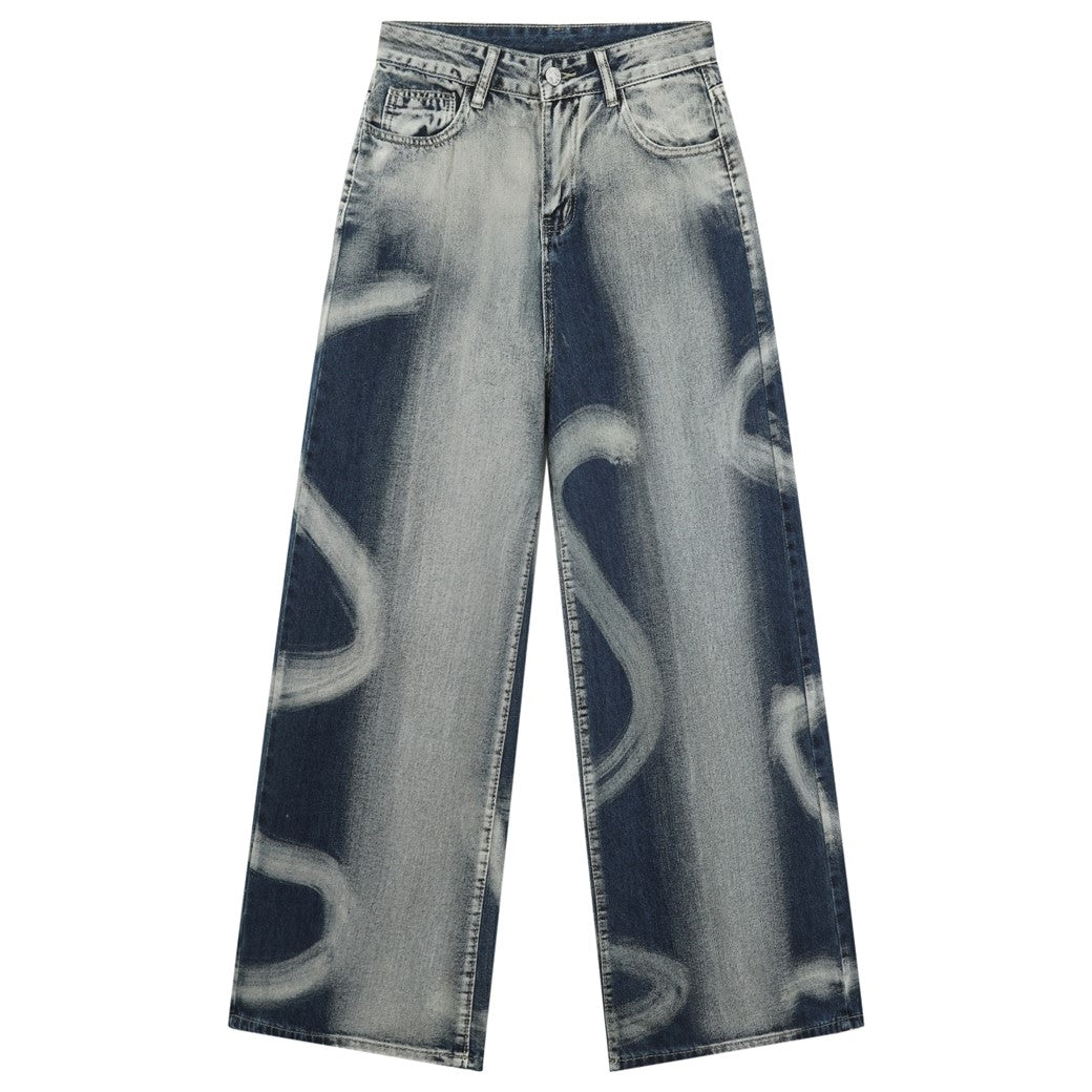 【ANNX】Dull wash double line design denim pants  AN0023