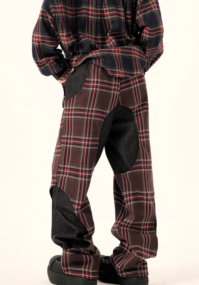 【H GANG X】Multi-wave check design Y2K sweatpants  HX0089