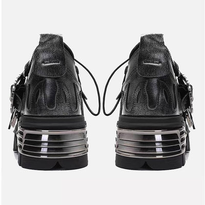 【7/1新作】Double Best Silver Attachment Platform Sneaker Boots  HL3050