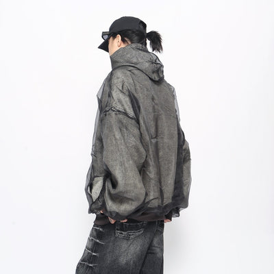 【Mz】Double layered design wide bra silhouette hoodie  MZ0050