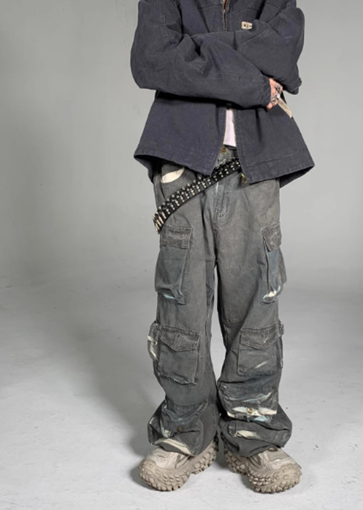 hi lander フェイクレザーパンツ　leather cargo pants ラグスタイル LUXSTYLE PUレザーカーゴパンツ/カーゴパンツ