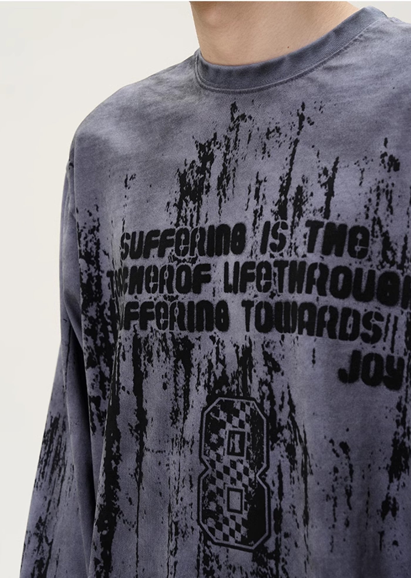 【9/9新作】Dull random wash front design long sleeve T-shirt  HL3087