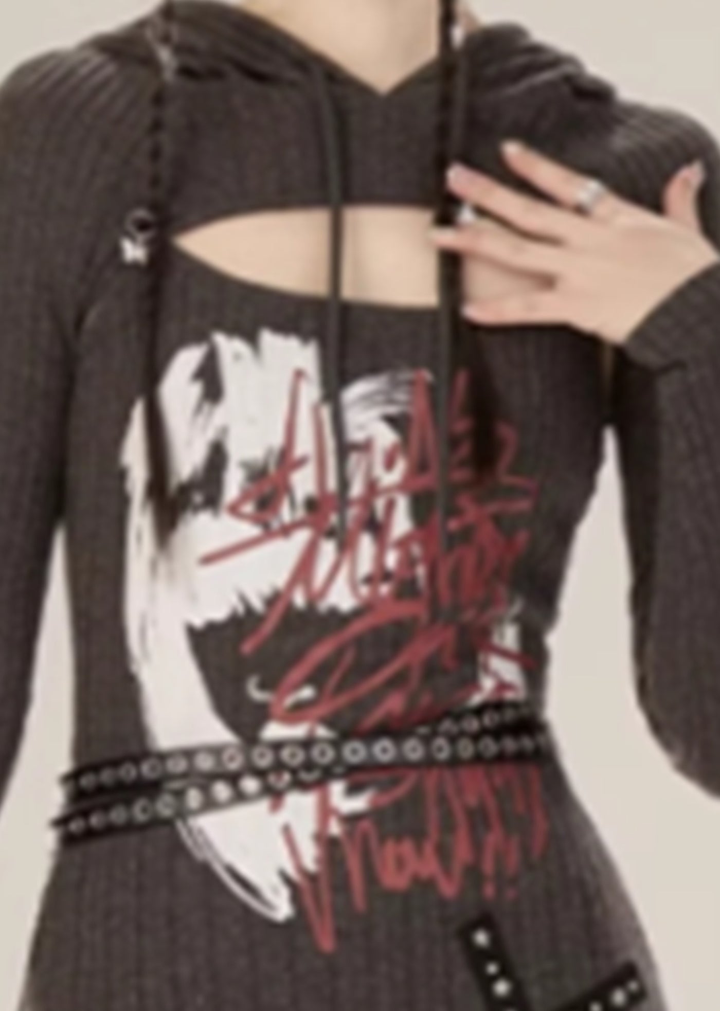 【Eleven shop97】Tight silhouette subculture grunge design over dress  ES0017