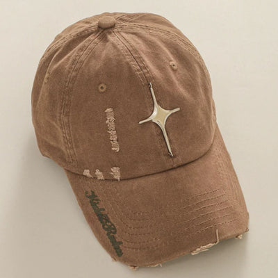 Random distressed dull base cross point cap  HL3068