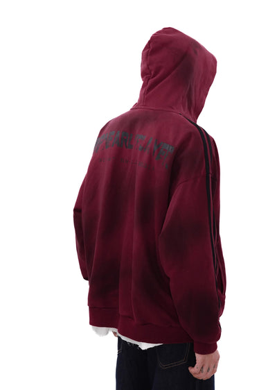 【MR nearly】Random dull wash dark design full zip hoodie  MR0136