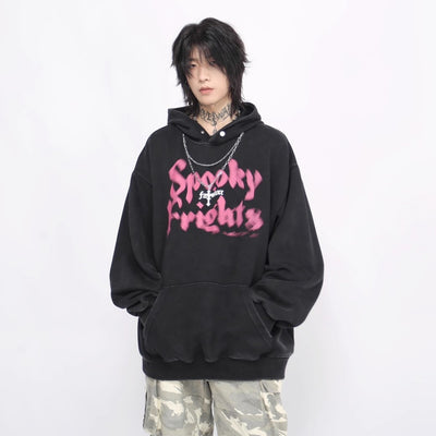 【Mz】Dull initial pinky design grunge hoodie  MZ0036