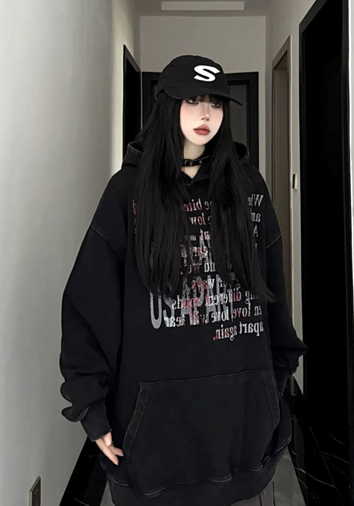 【W3】Multi-front initial design oversized hoodie  WO0084