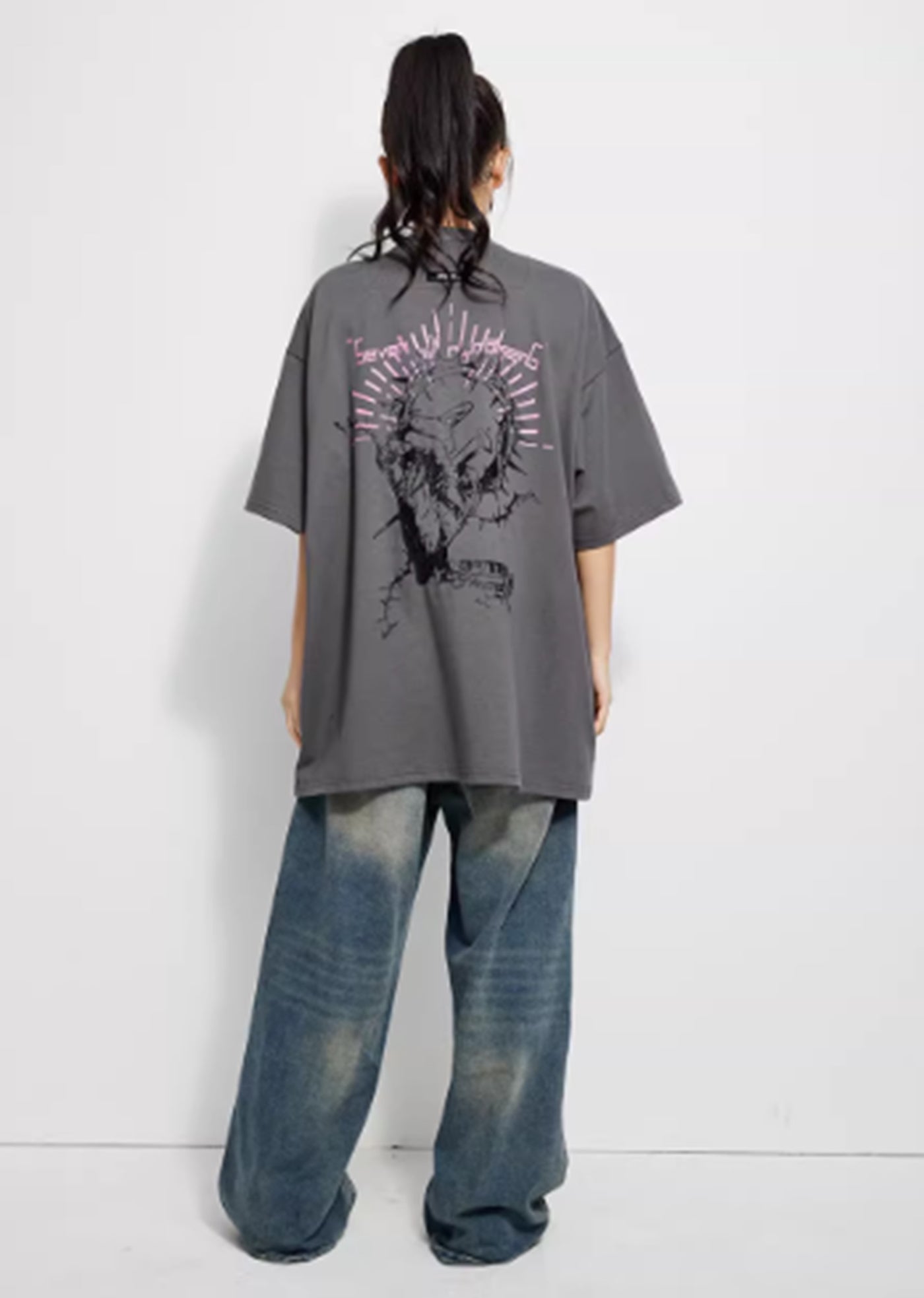 [Niuma Keng] Backroad Base Print Pinky Initial Short Sleeve T-shirt NK0003