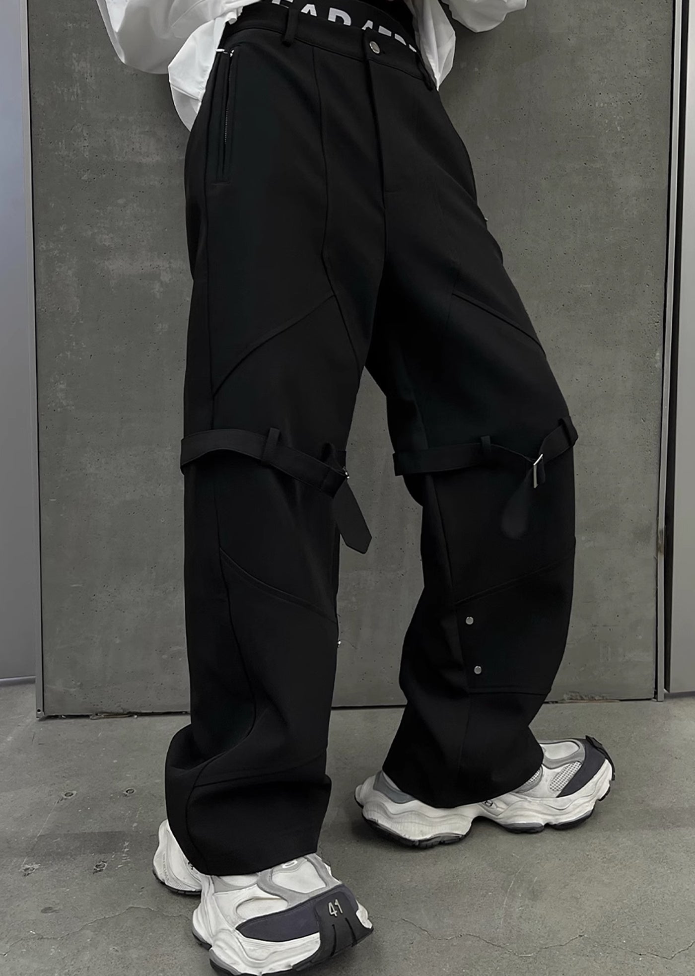 【SOULWORKER】High belt gimmick design wide silhouette overpants  SW0020