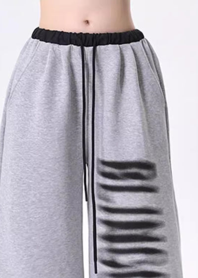 【Rayohopp】Distorted initial design wide silhouette sweatpants  RH0113