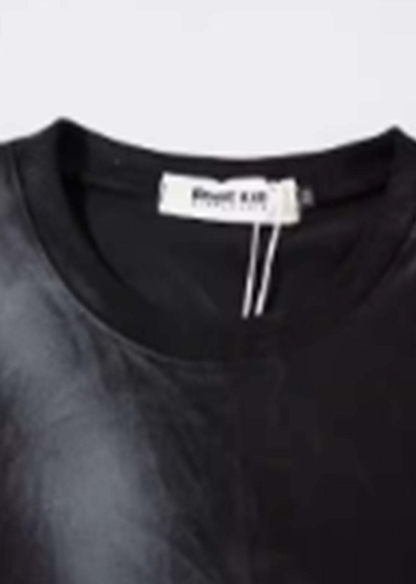 [Blacklists] Diagonal black washed break cloth short sleeve T-shirt BL0026