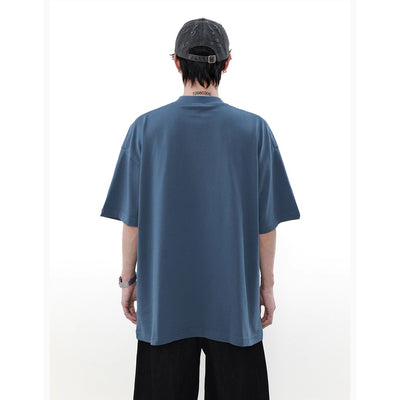 [MR nearly] diagonal zipper design short sleeve t-shirt MR0083