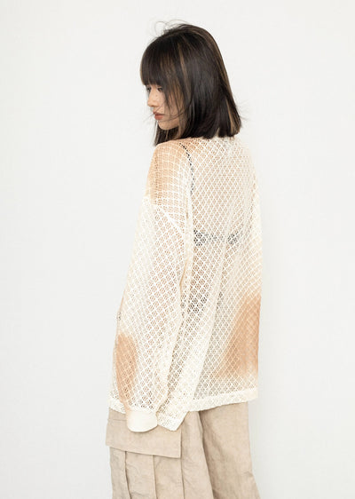 【ZERO STORE】See-through active mesh design double over knit  ZS0046