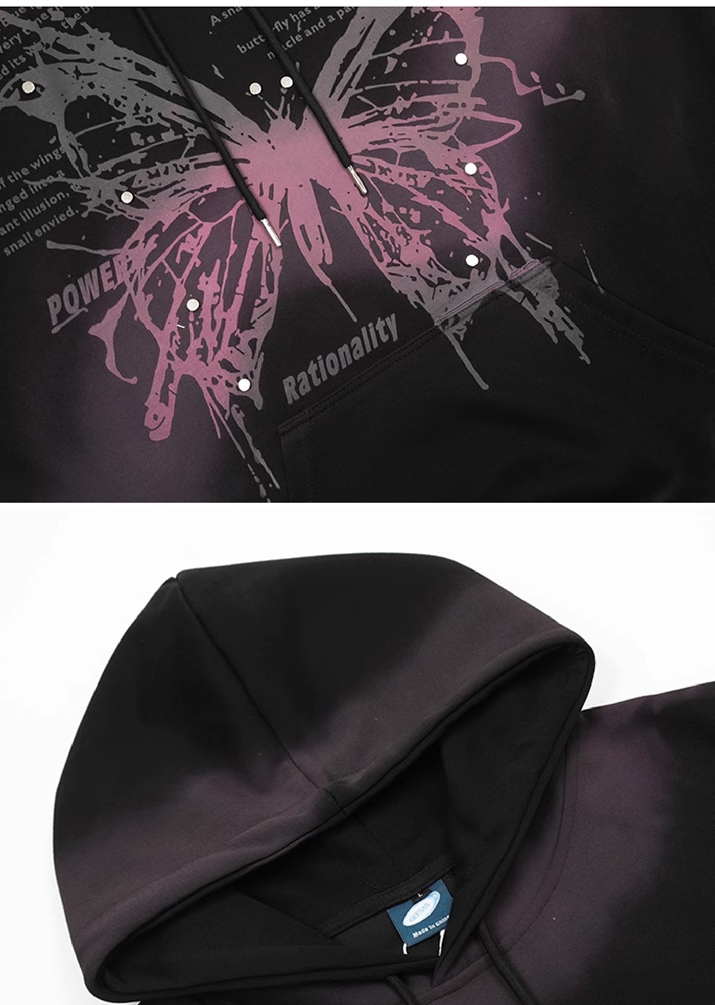 【CEDY】Double color design dark subculture over hoodie  CD0052