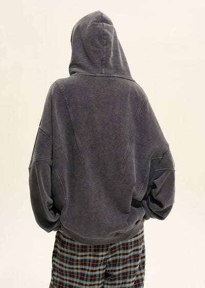 【H GANG X】Simple dull grey full zip style hoodie  HX0074