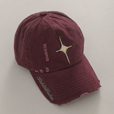 Random distressed dull base cross point cap  HL3068