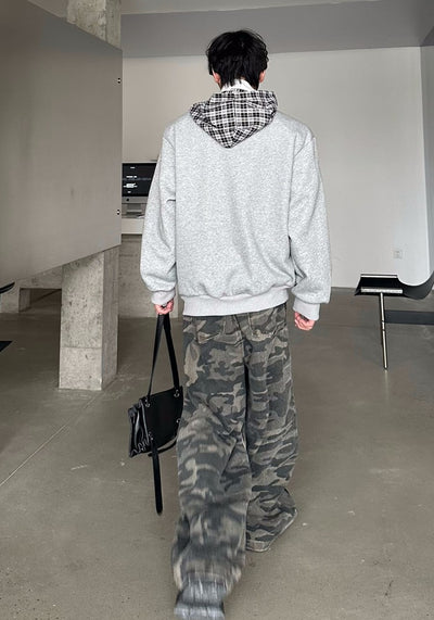 【MARTHENAUT】Dull camouflage base color wide silhouette pants  MH0048